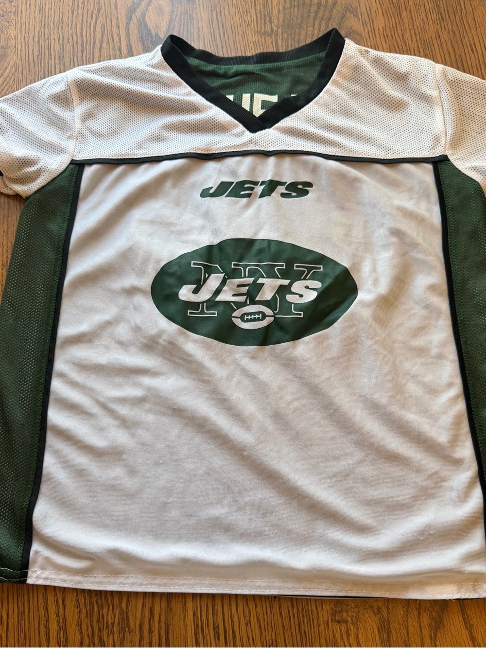 Kids Green & White Jets Football Jersey Top